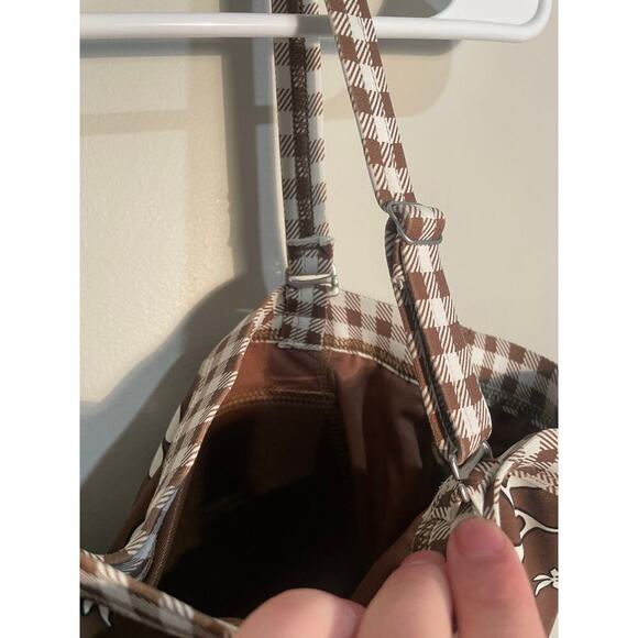 Lands End Brown Floral and Gingham Tankini Top - Picture 8 of 11